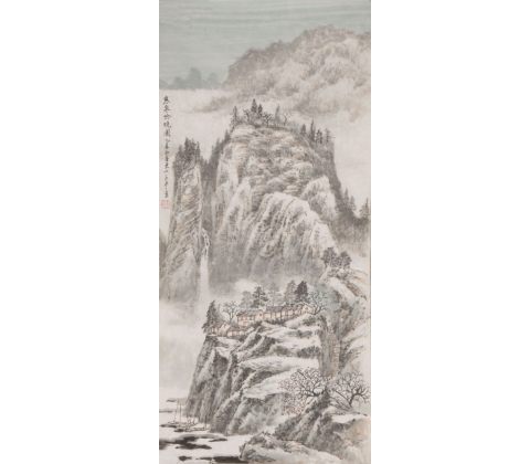 寒泉吟晓图